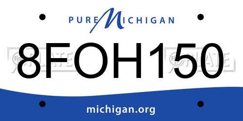 8FOH150 Michigan License Plate