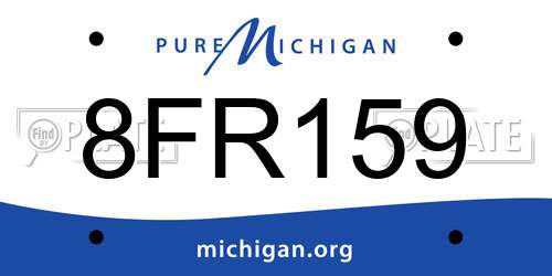 8FR159 Michigan License Plate