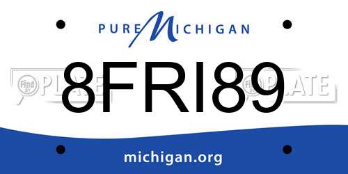 8FRI89 Michigan License Plate