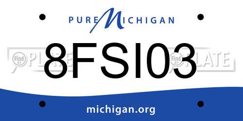 8FSI03 Michigan License Plate