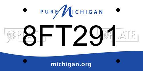 8FT291 Michigan License Plate