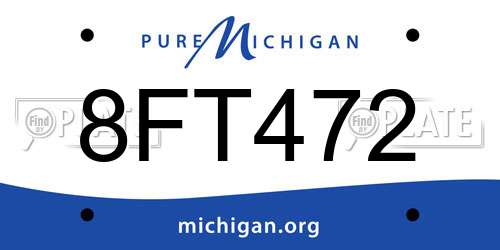 8FT472 Michigan License Plate