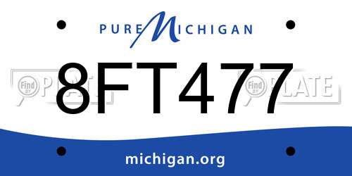 8FT477 Michigan License Plate