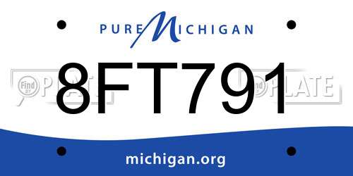 8FT791 Michigan License Plate