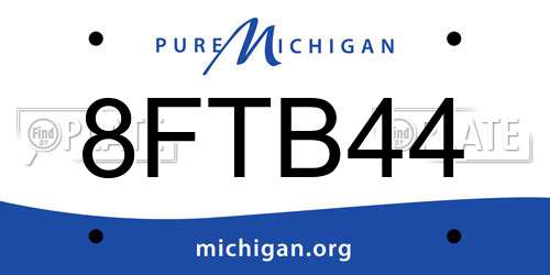 8FTB44 Michigan License Plate