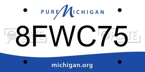 8FWC75 Michigan License Plate