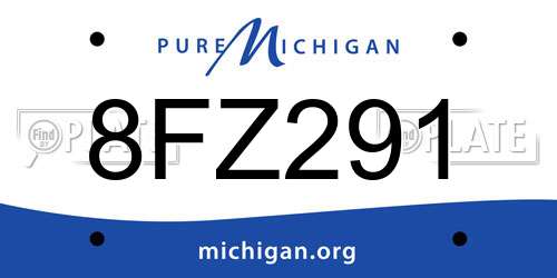 8FZ291 Michigan License Plate