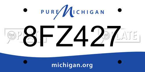 8FZ427 Michigan License Plate