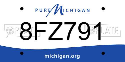 8FZ791 Michigan License Plate