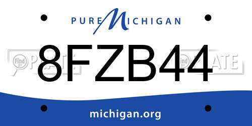 8FZB44 Michigan License Plate