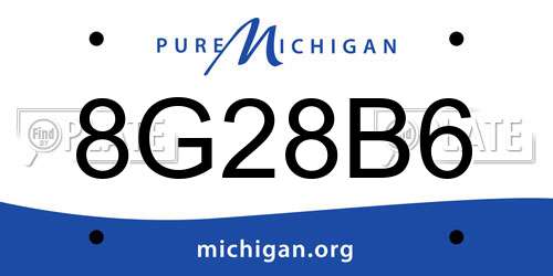 8G28B6 Michigan License Plate