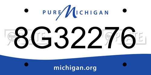 8G32276 Michigan License Plate