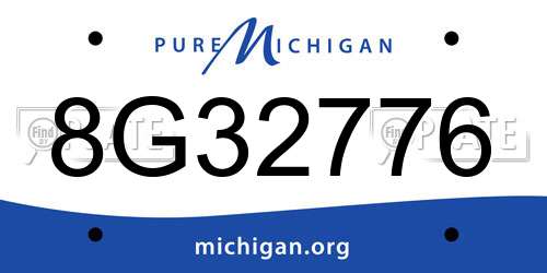 8G32776 Michigan License Plate