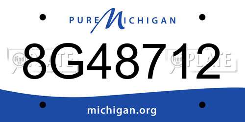 8G48712 Michigan License Plate