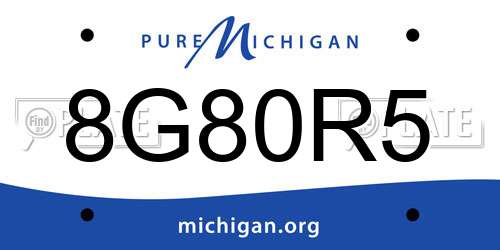 8G80R5 Michigan License Plate