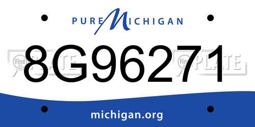 8G96271 Michigan License Plate