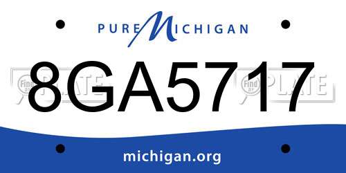 8GA5717 Michigan License Plate