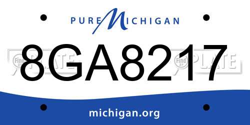 8GA8217 Michigan License Plate