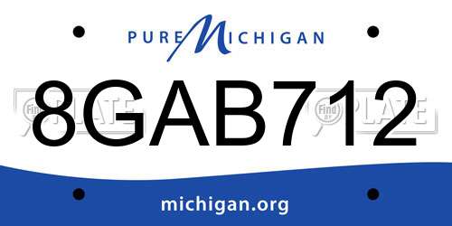 8GAB712 Michigan License Plate