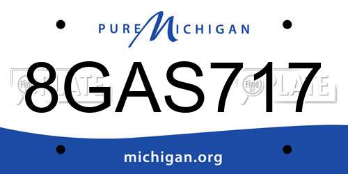 8GAS717 Michigan License Plate