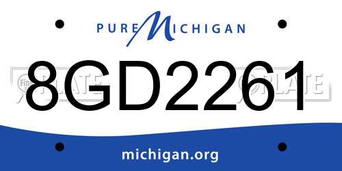 8GD2261 Michigan License Plate