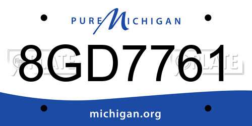 8GD7761 Michigan License Plate