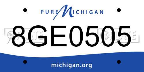 8GE0505 Michigan License Plate