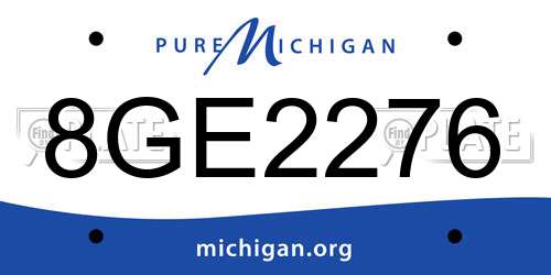 8GE2276 Michigan License Plate