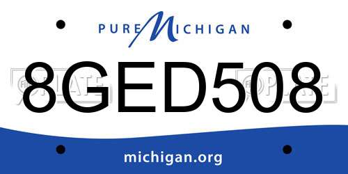 8GED508 Michigan License Plate