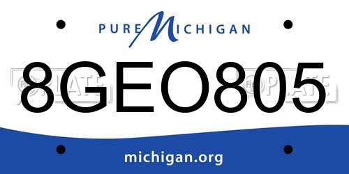 8GEO805 Michigan License Plate