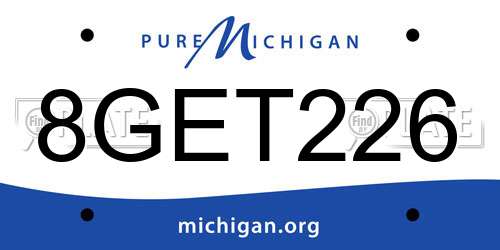 8GET226 Michigan License Plate