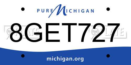 8GET727 Michigan License Plate