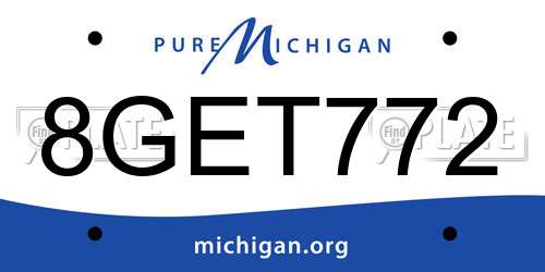 8GET772 Michigan License Plate