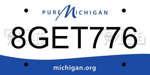 8GET776 Michigan License Plate