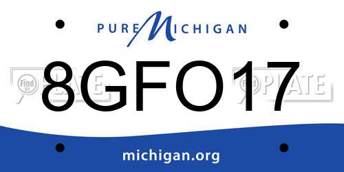 8GFO17 Michigan License Plate