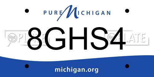 8GHS4 Michigan License Plate