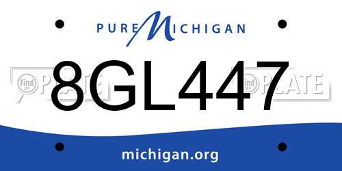 8GL447 Michigan License Plate