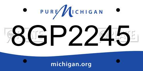8GP2245 Michigan License Plate