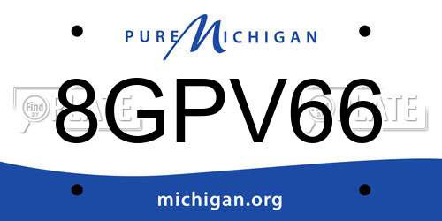 8GPV66 Michigan License Plate