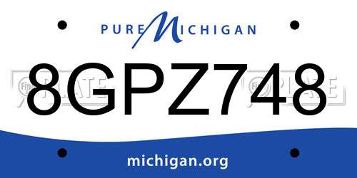 8GPZ748 Michigan License Plate