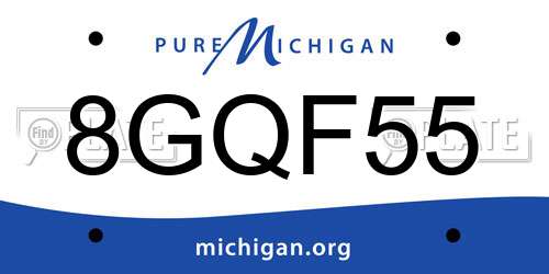 8GQF55 Michigan License Plate