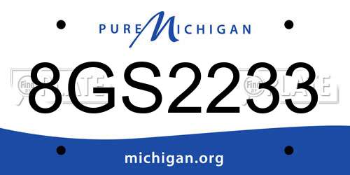 8GS2233 Michigan License Plate