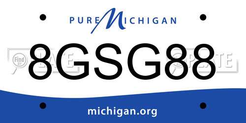 8GSG88 Michigan License Plate