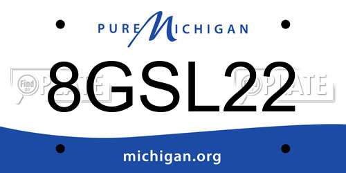 8GSL22 Michigan License Plate