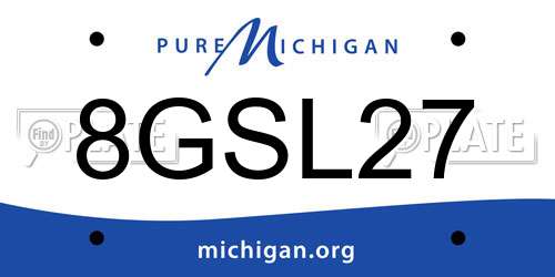 8GSL27 Michigan License Plate