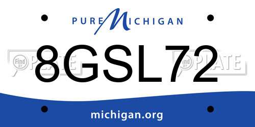 8GSL72 Michigan License Plate