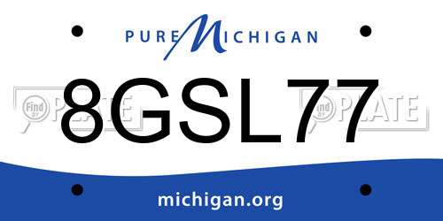 8GSL77 Michigan License Plate