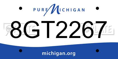 8GT2267 Michigan License Plate
