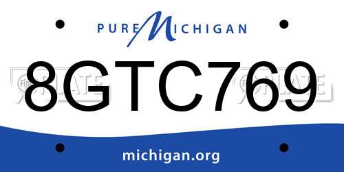 8GTC769 Michigan License Plate
