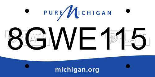 8GWE115 Michigan License Plate